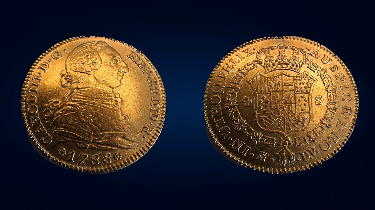 Monedas de 4 escudos de oro Carlos III Madrid 1786