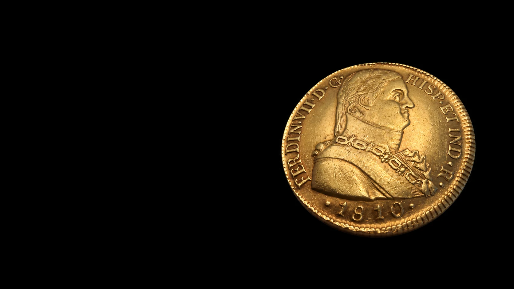 Moneda antigua de oro Fernando VII 1810 para decidir dónde vender monedas antiguas de oro